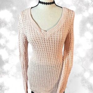 Rue 21 Y2K Babydoll Soft Pink V-neck Knit sweater